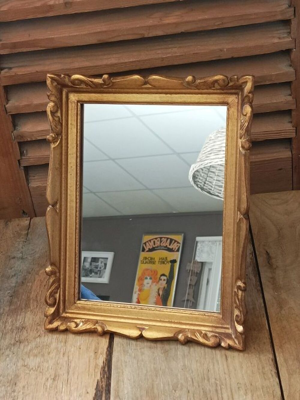 Miroir Cadre bois sculpt&eacute; dor&eacute;e patin&eacute; dp 0823310 ancien vin Décoration