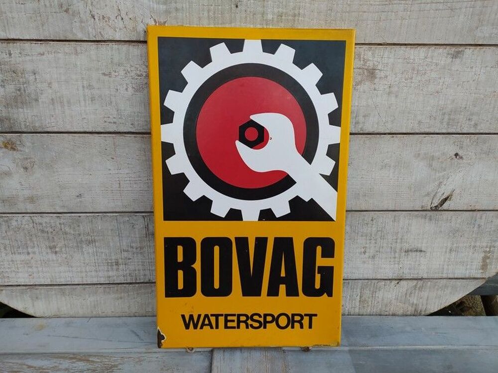 Ancienne Plaque &Eacute;maill&eacute;e Bovag Watersport Automobile Langcat 