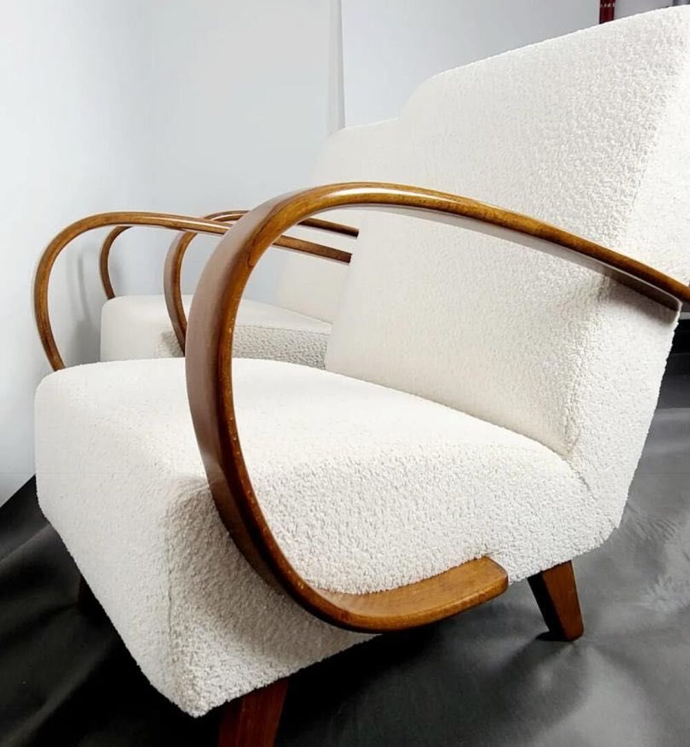 Magnifiques fauteuils restaur&eacute;s Art D&eacute;co Jindrich Halabala 1940s Meubles