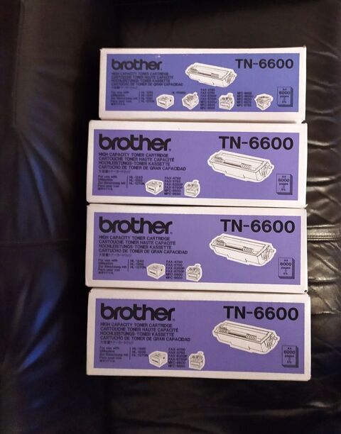 Lot 4 toner BROTHER TN-6600 black originale 120 Gentilly (94)
