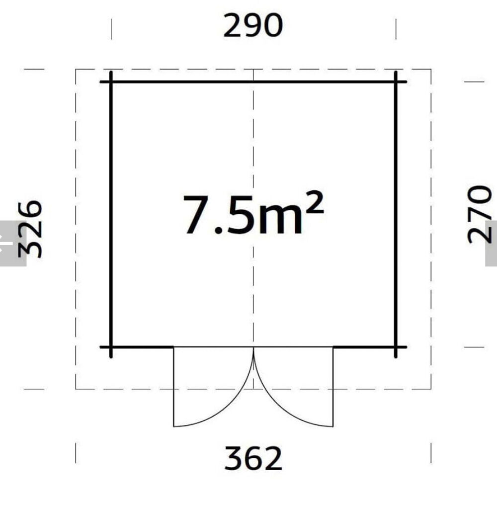 Abri de jardin en bois 7,5 m2 Jardin