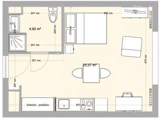  Appartement à vendre 1 pièce 19 m² Asnières-sur-seine