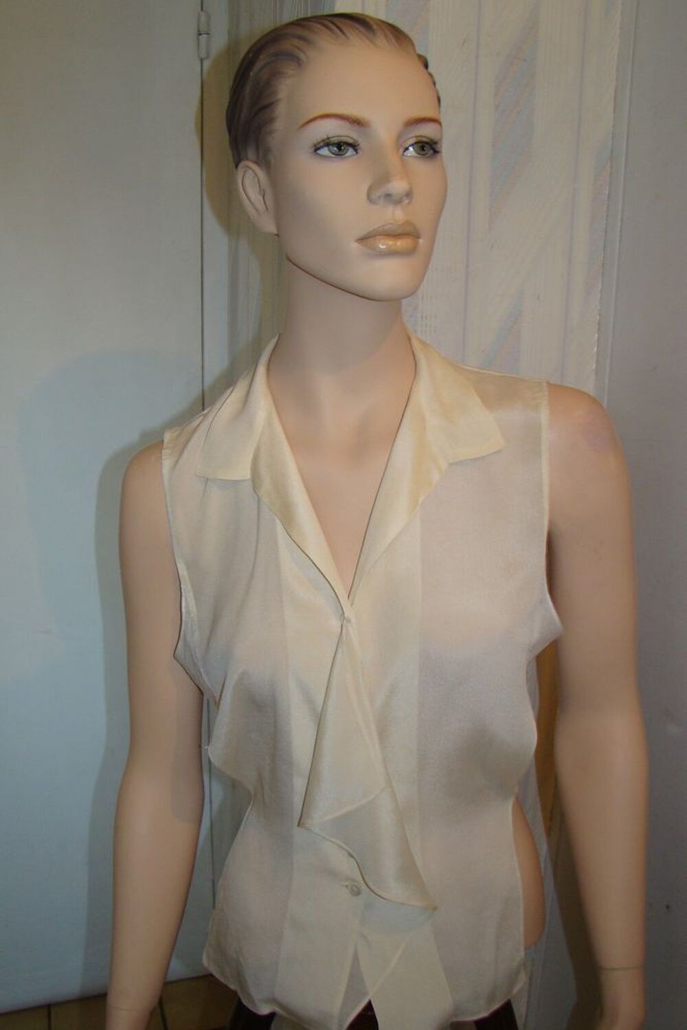 Ancienne guimpe / chemisier devantier en soie Epoque 1900 Vêtements