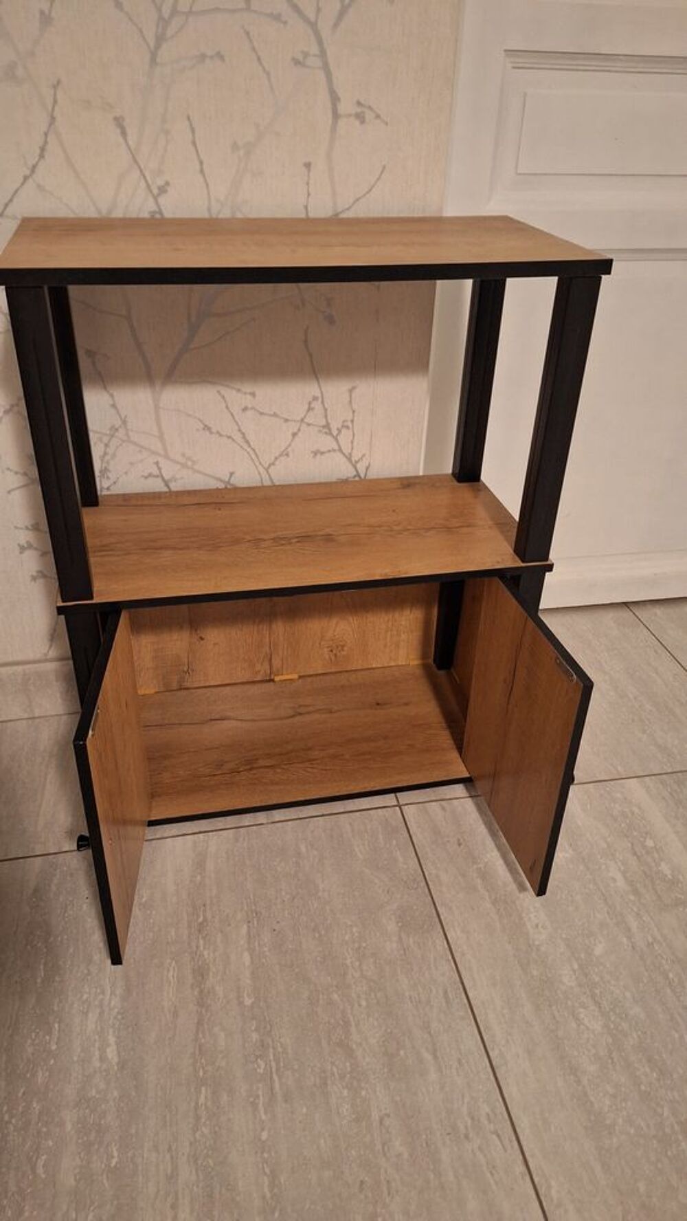 Joli meuble de rangement contemporain bois et noir Meubles