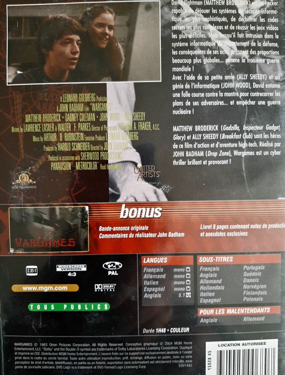 Wargames dvd DVD et blu-ray