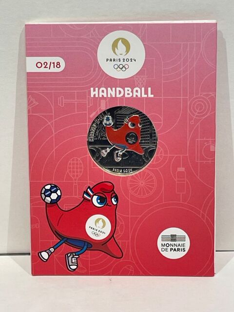 Monnaie France Collection JO Paris 2024 10e Argent Handball  36 Dourdan (91)