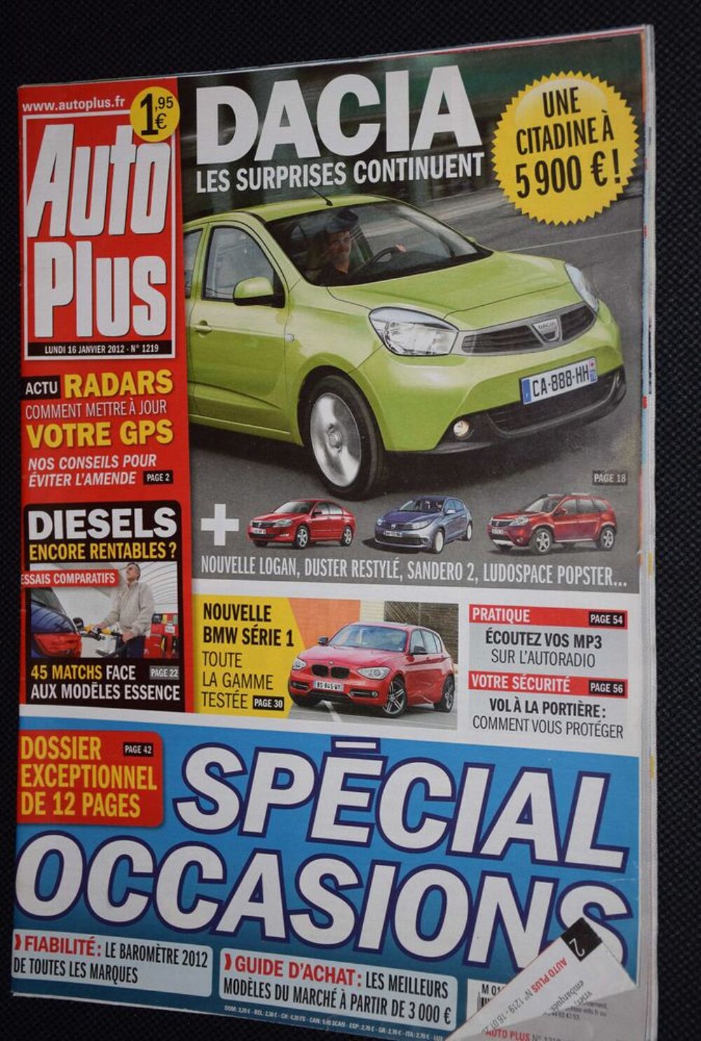 AUTO PLUS n&deg; 1219 - 2012 - DACIA LOGAN DUSTER Livres et BD