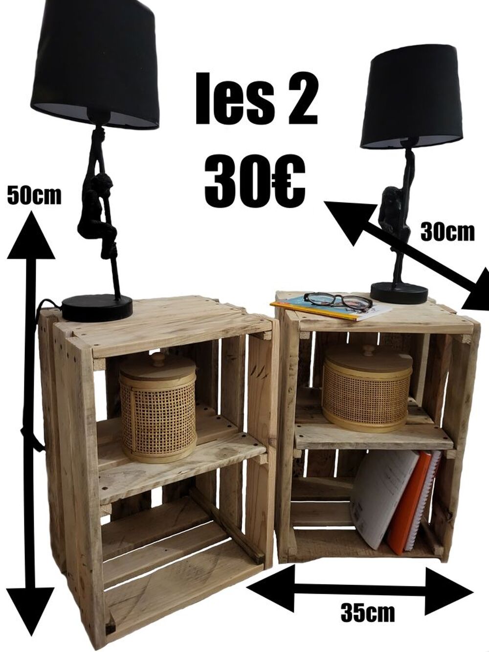 table de chevet bois de palette recyclage artisanal meuble Meubles