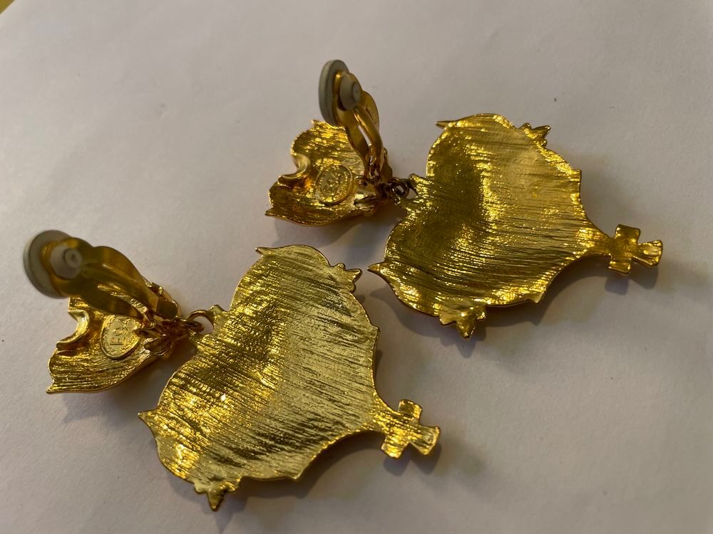 BO Clip coeur croisillons email blanc nacr&eacute; pendant c?ur CL Bijoux et montres