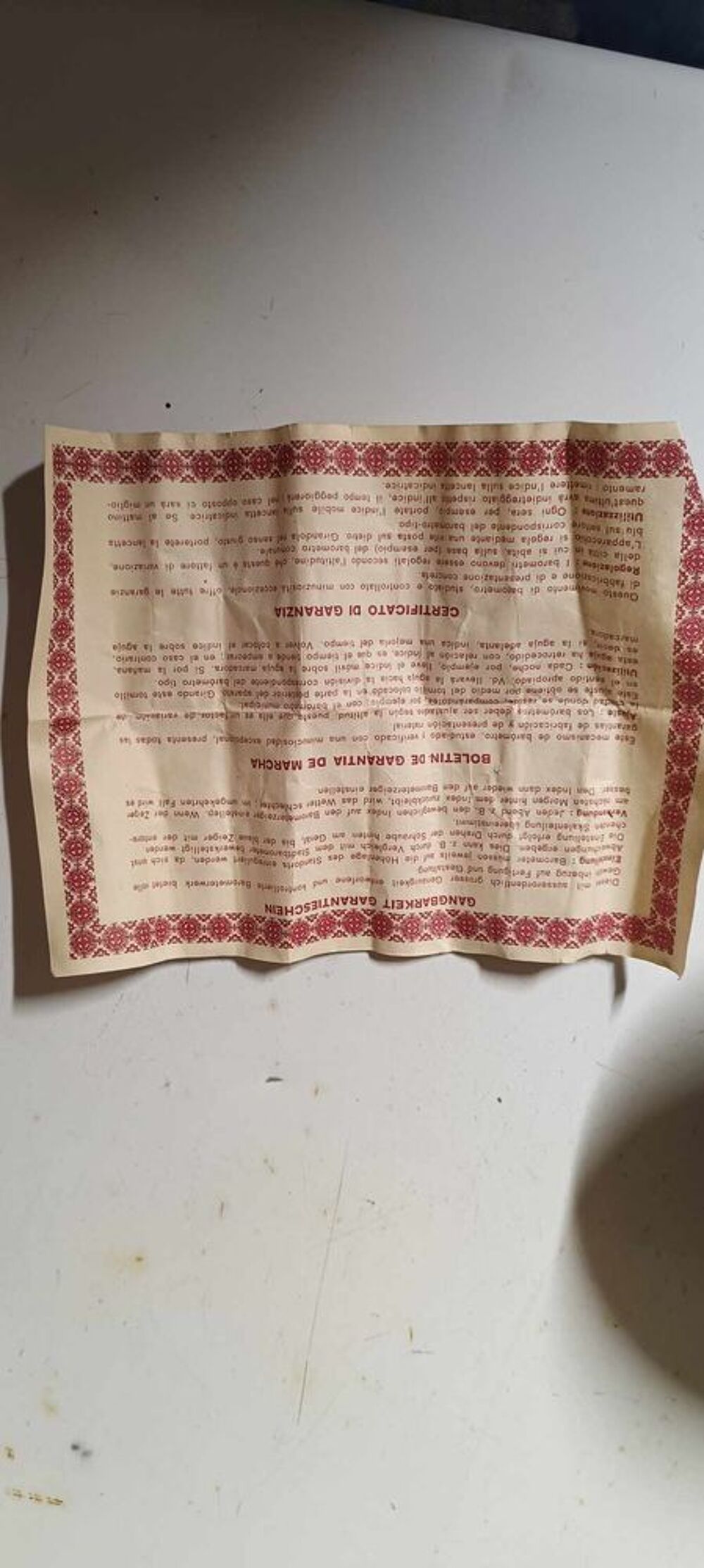 Barom&egrave;tre de pr&eacute;cision Décoration