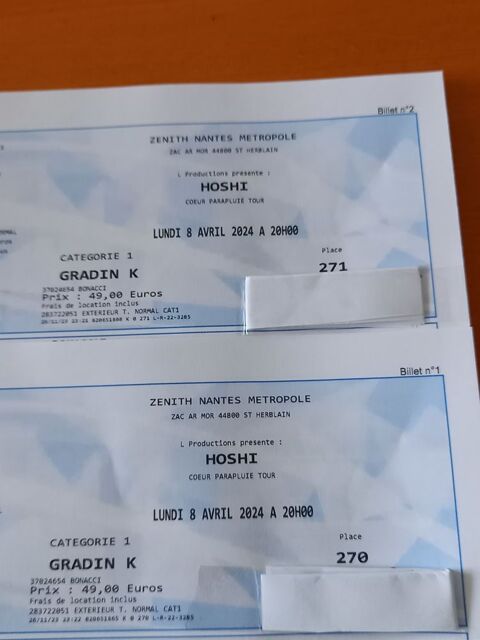 2 places concert Hoshi Nantes 8 avril 39 Nantes (44)