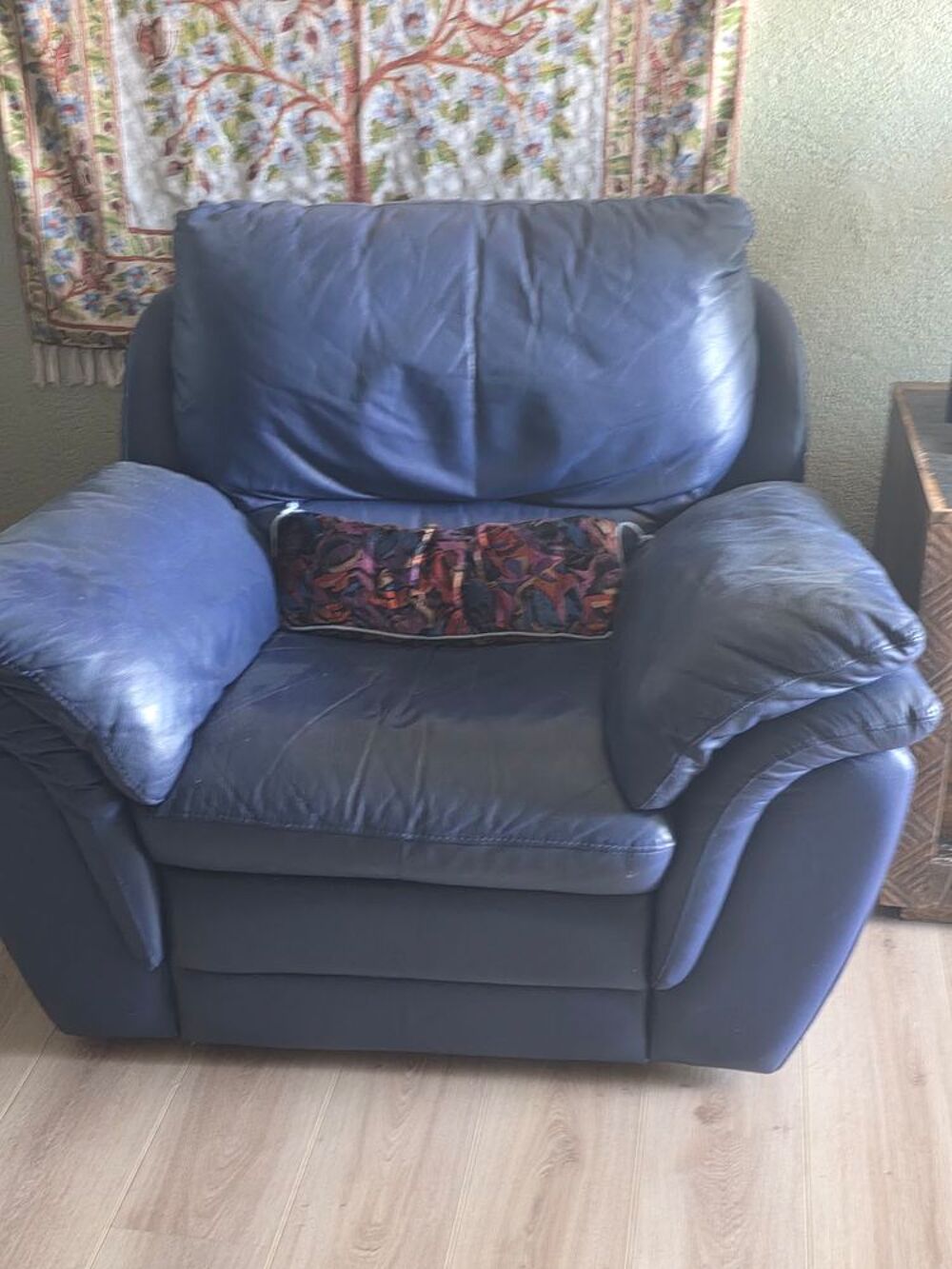 Fauteuil relaxation cuir bleu Meubles