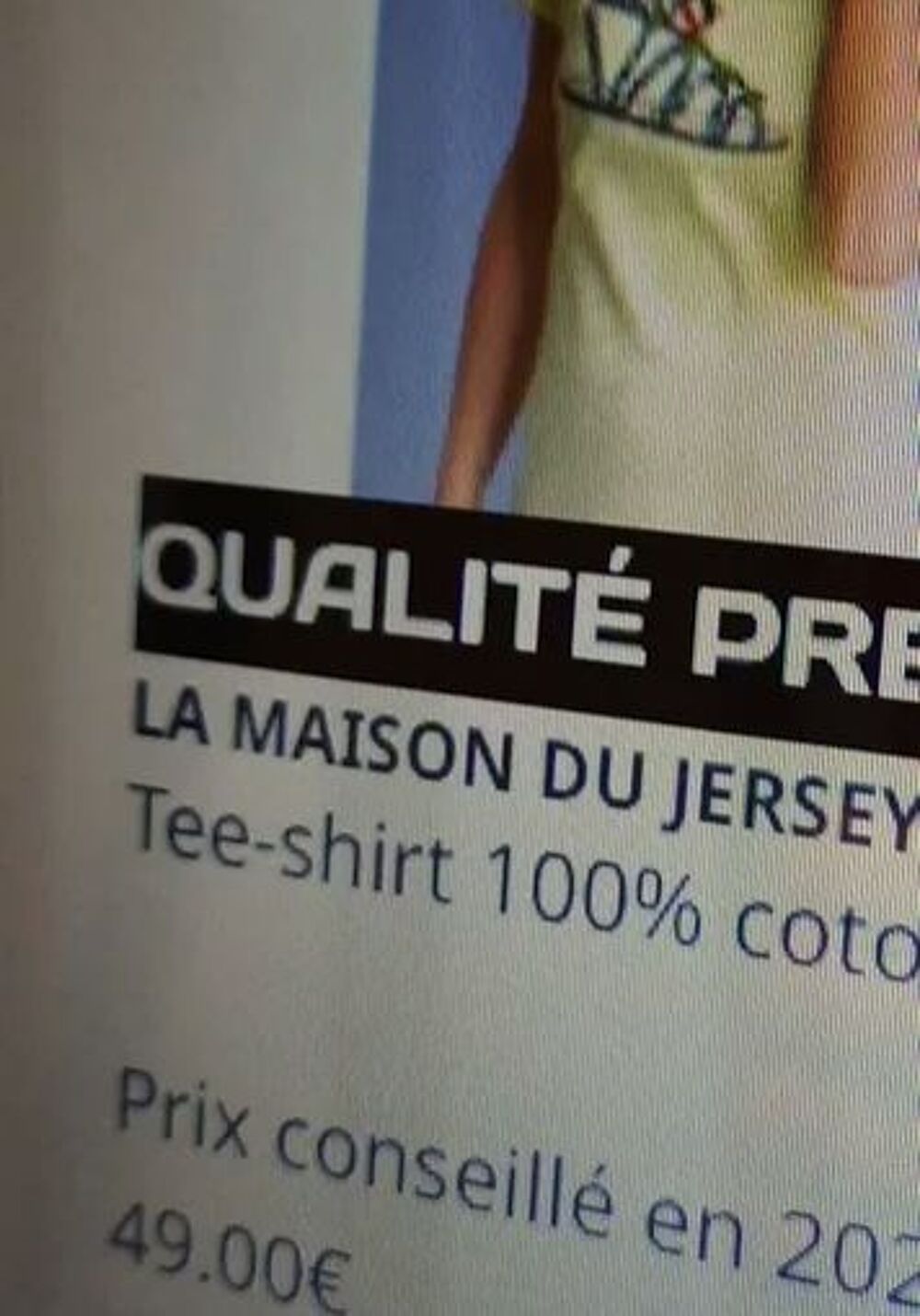 Tee shirt jaune ou bleu application sandale Premium T 42 Vtements