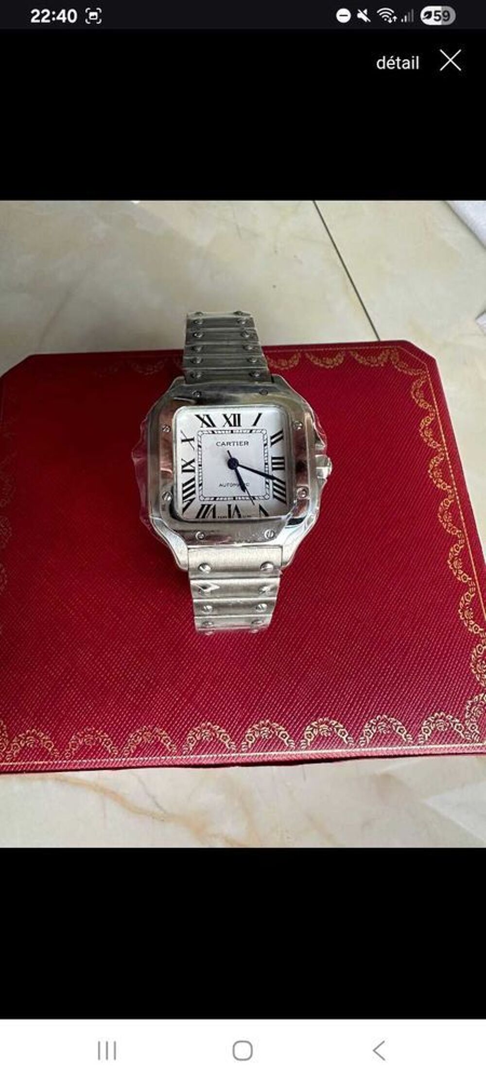 Cartier Santos Automatique €" Full Set (Bo&icirc;te + Documents) €" 2 800 € Bijoux et montres