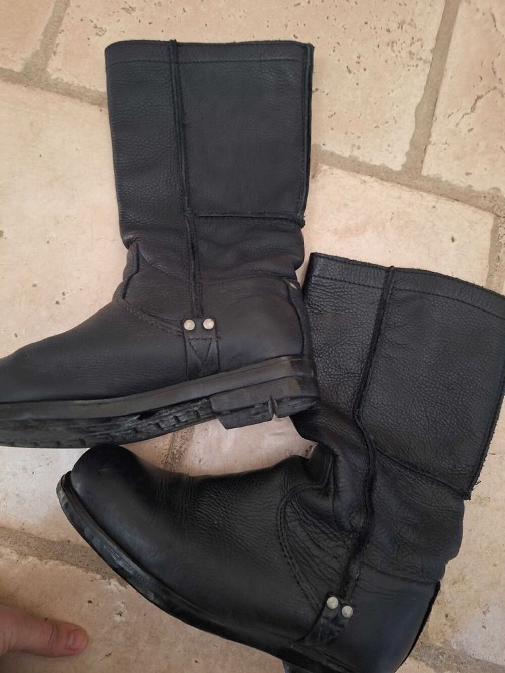 bottes palladium en cuir grain&eacute; Chaussures