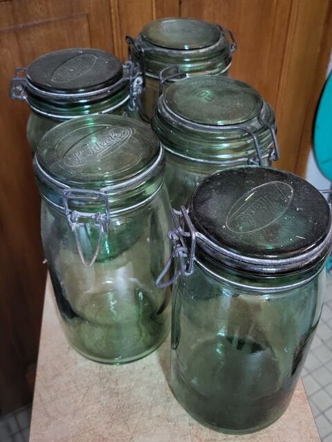 Lot de 4 bocaux en verre verts 1L ou 1,5L 20 Aurillac (15)