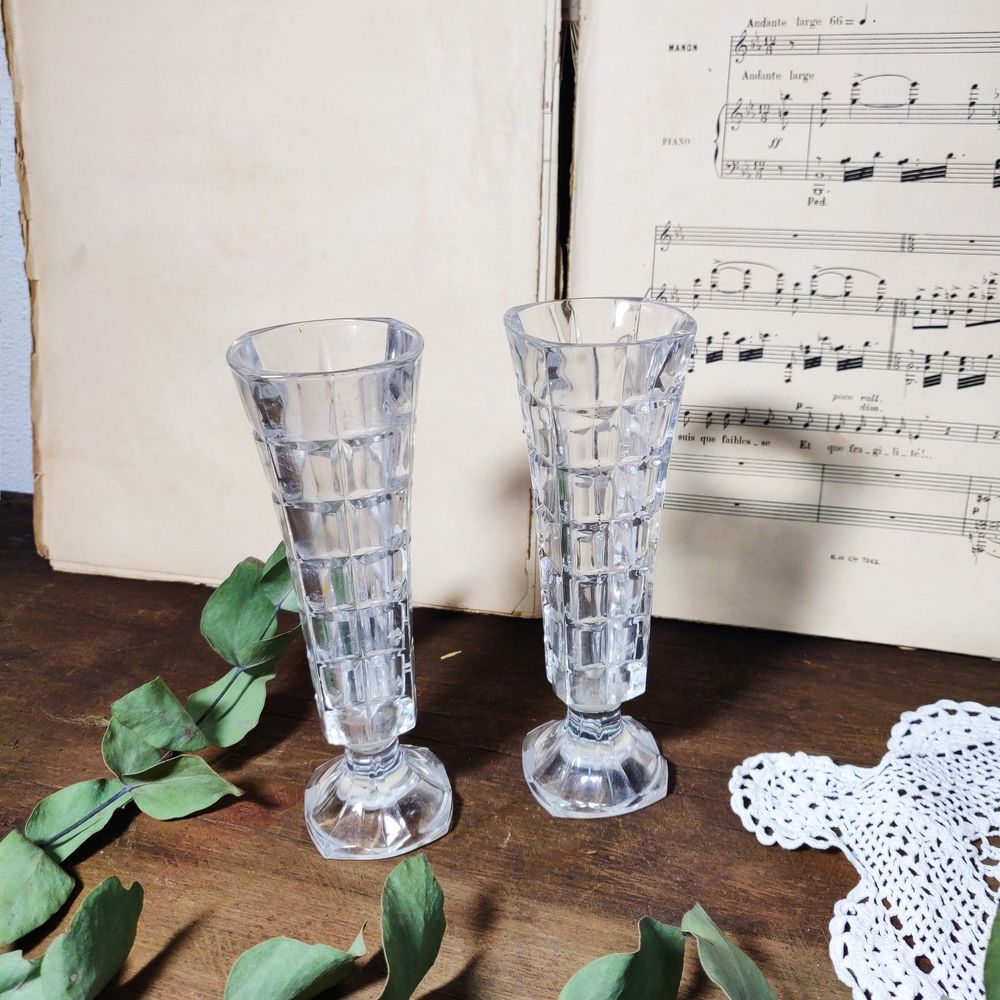 Paire de vase en cristal vintage Décoration