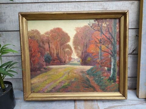  Tableau Paysage Clairière Signé Pouzadoux 1957 90 Loches (37)
