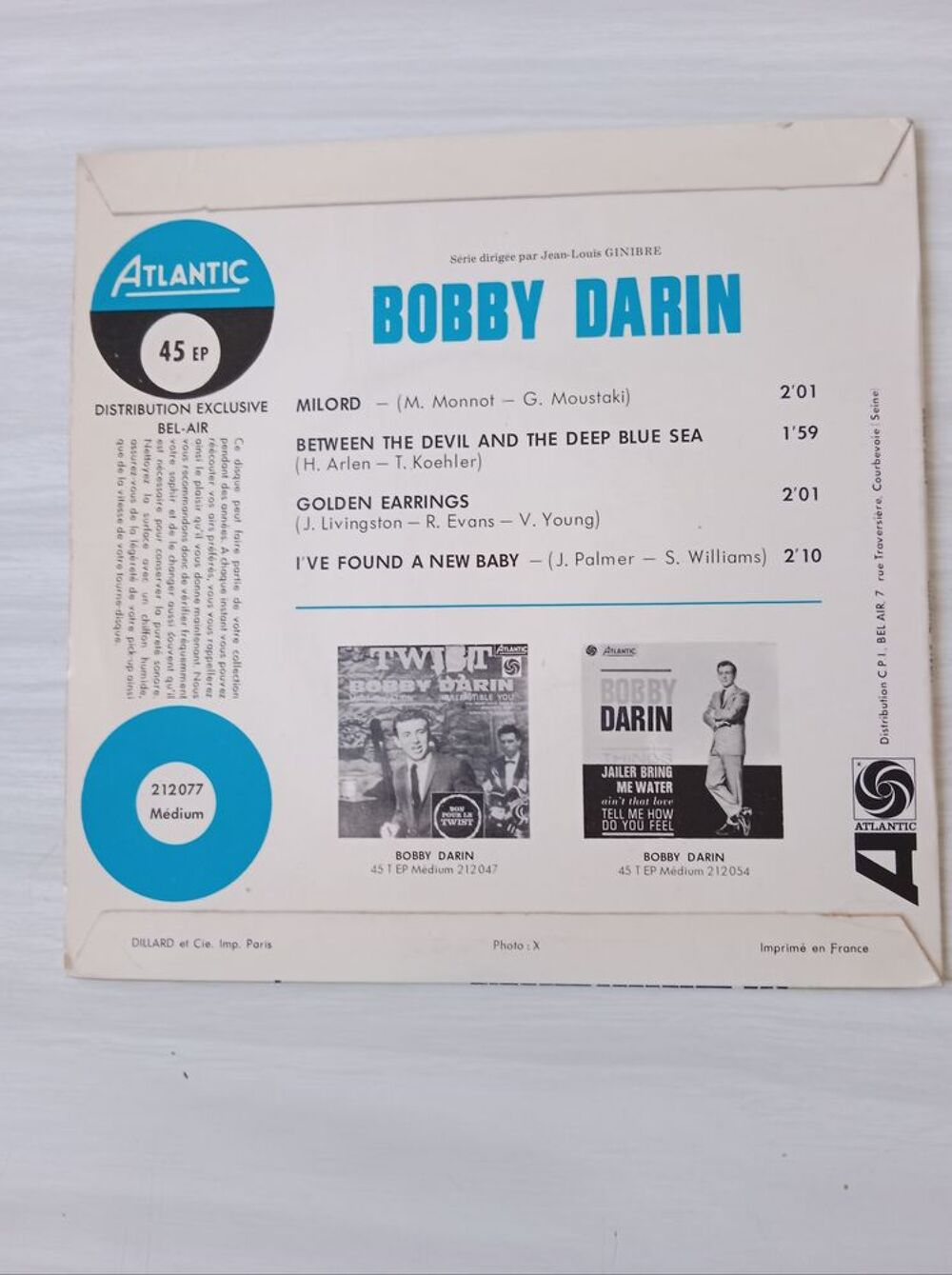 45 tours BOBBY DARRIN Milord CD et vinyles