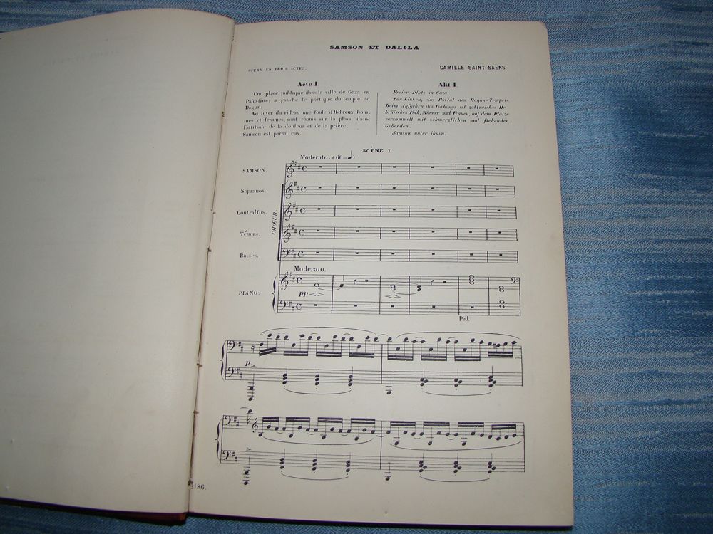 Partition ancienne Piano Chant Samson et Dalila Saint-Sa&euml;ns Instruments de musique