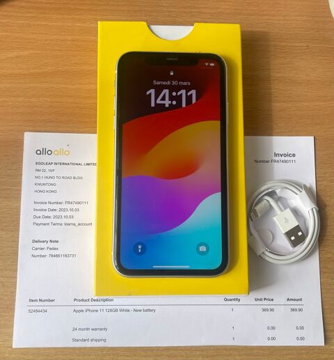 IPhone 11, 128Gb, Argent 295 Ponchon (60)