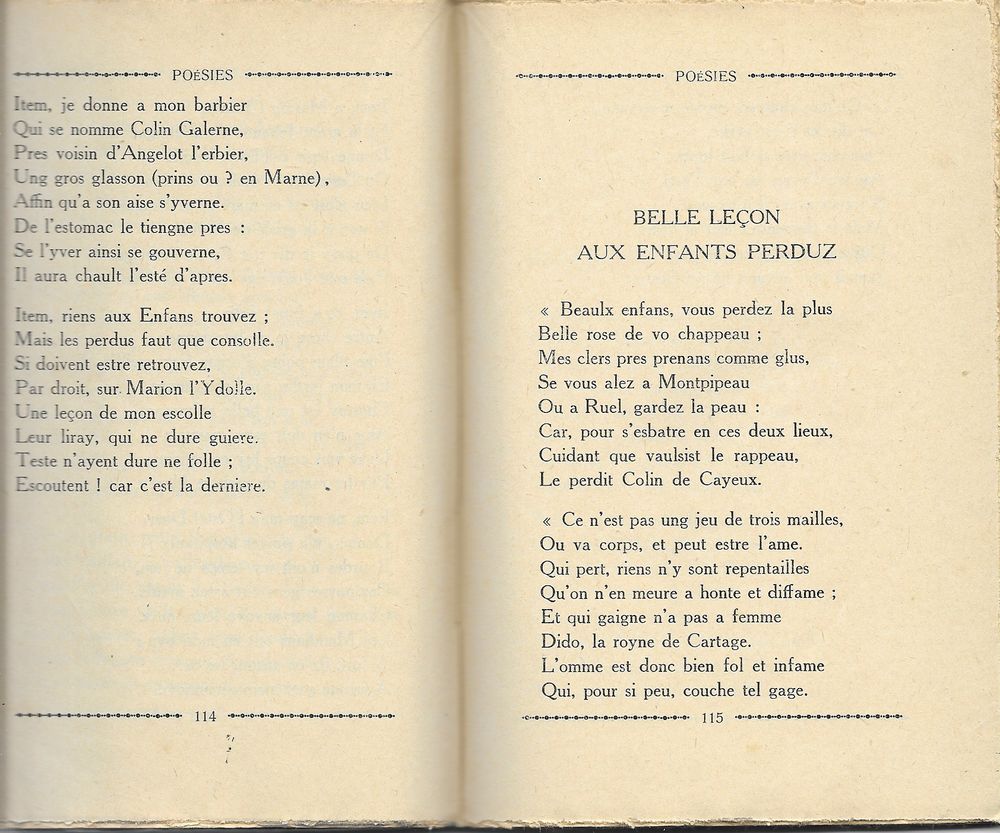  Po&eacute;sies Fran&ccedil;ois Villon 1941 Livres et BD