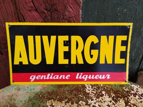 Plaque Tle Publicitaire Auvergne Gentiane Liqueur 
70 Loches (37)