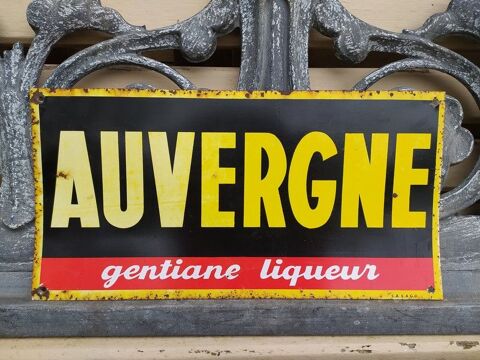 Plaque Tle Publicitaire Auvergne Gentiane Liqueur 
50 Loches (37)