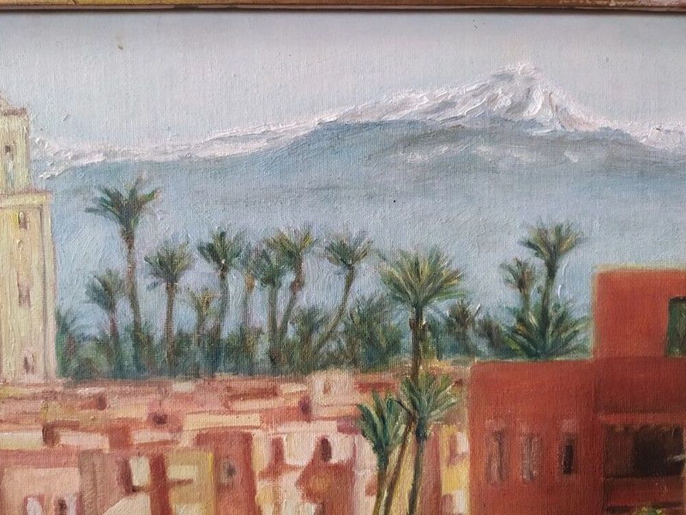 Tableau Orientaliste Peinture Maroc Marrakech XX&egrave;me 
Décoration