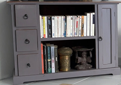 Meuble d'angle en bois repeint gris 60 Saintes (17)