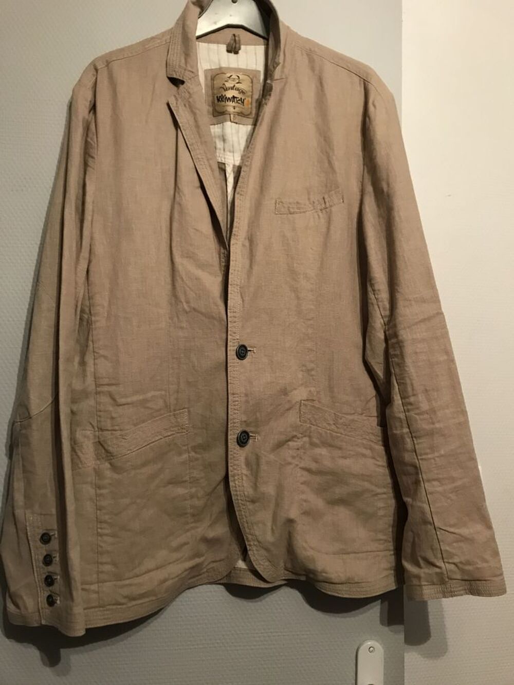 VESTE BLAZER EN LIN &amp; COTON Taille S BEIGE Vêtements
