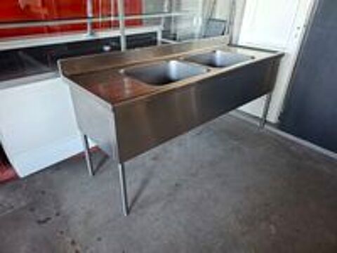   Plonge evier inox 200 x 70 x h 90 cm.bac 60 x 50 cm 