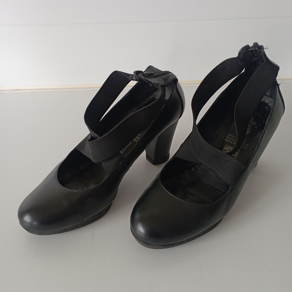 Escarpin en cuir noir Chaussures