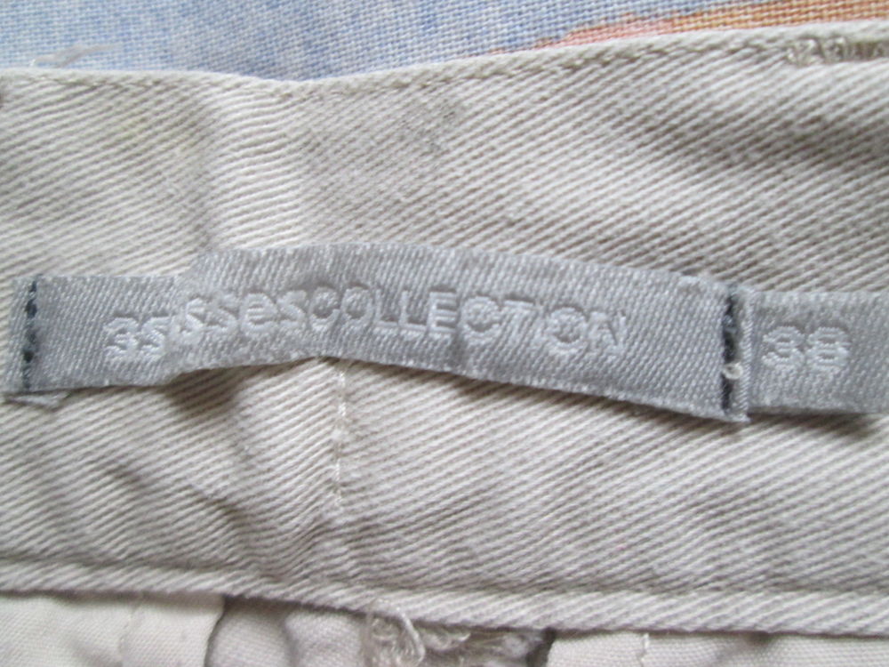 Pantalon multipoches toile &eacute;paisse beige homme taille 38 Vtements