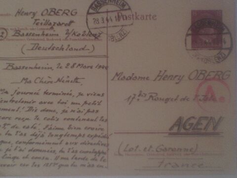 Temps guerre CPA Prisonnier Allemagne Timbre Hitler imprim� 8 N�rac (47)