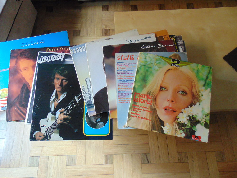 Lot de vinyls 33 tours vari&eacute;t&eacute; fran&ccedil;aise vintage CD et vinyles