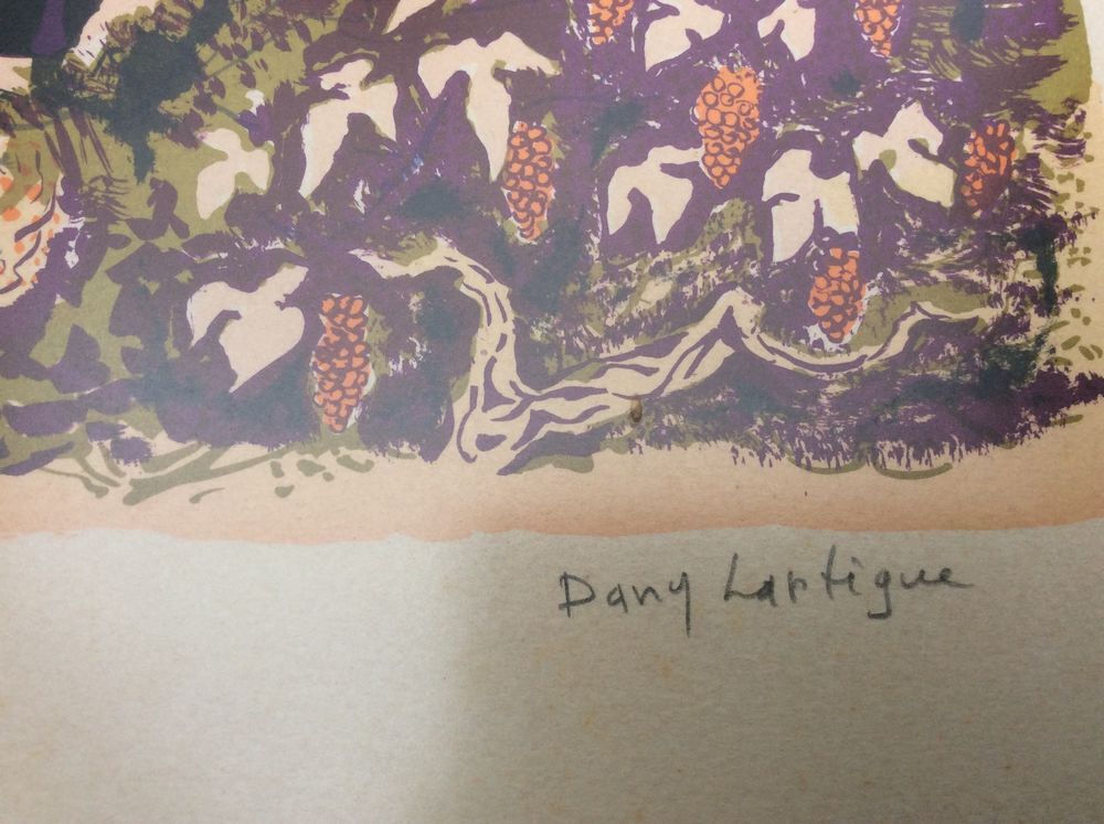 Dany Lartigue lithographie Vignoble num&eacute;rot&eacute;e Décoration