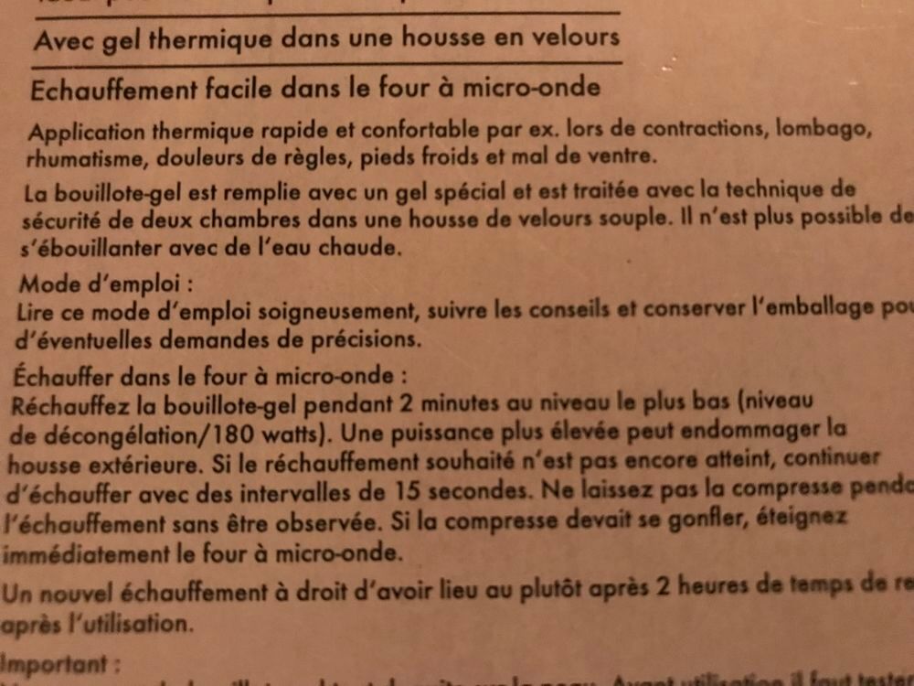 BOUILLOTTE BLEUE OURSON NEUVE Micro-onde Puériculture