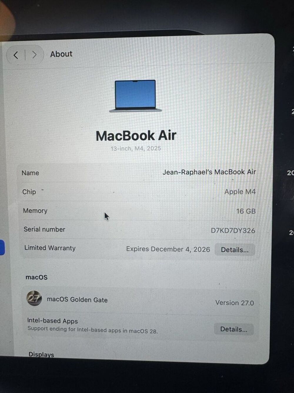Apple MacBook Air 13,6" M4 16 Go 256 Go Téléphones et tablettes