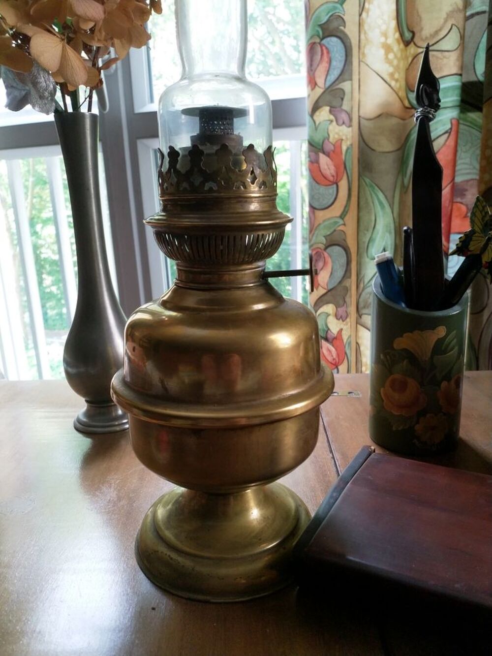 Lampe &agrave; p&eacute;trole, ancienne en laiton Bricolage