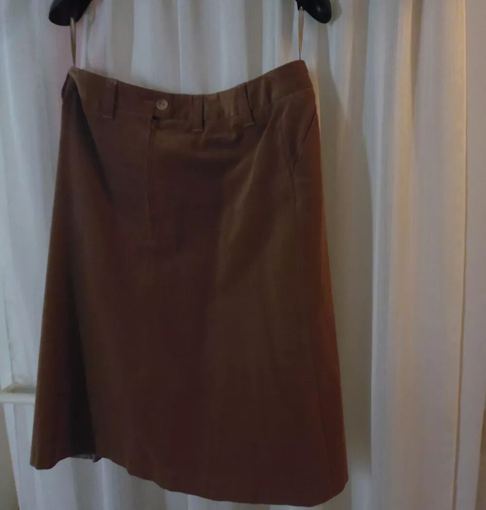 Adorable Petite Jupe Rare T42 Camel Velours/1 JF Vêtements