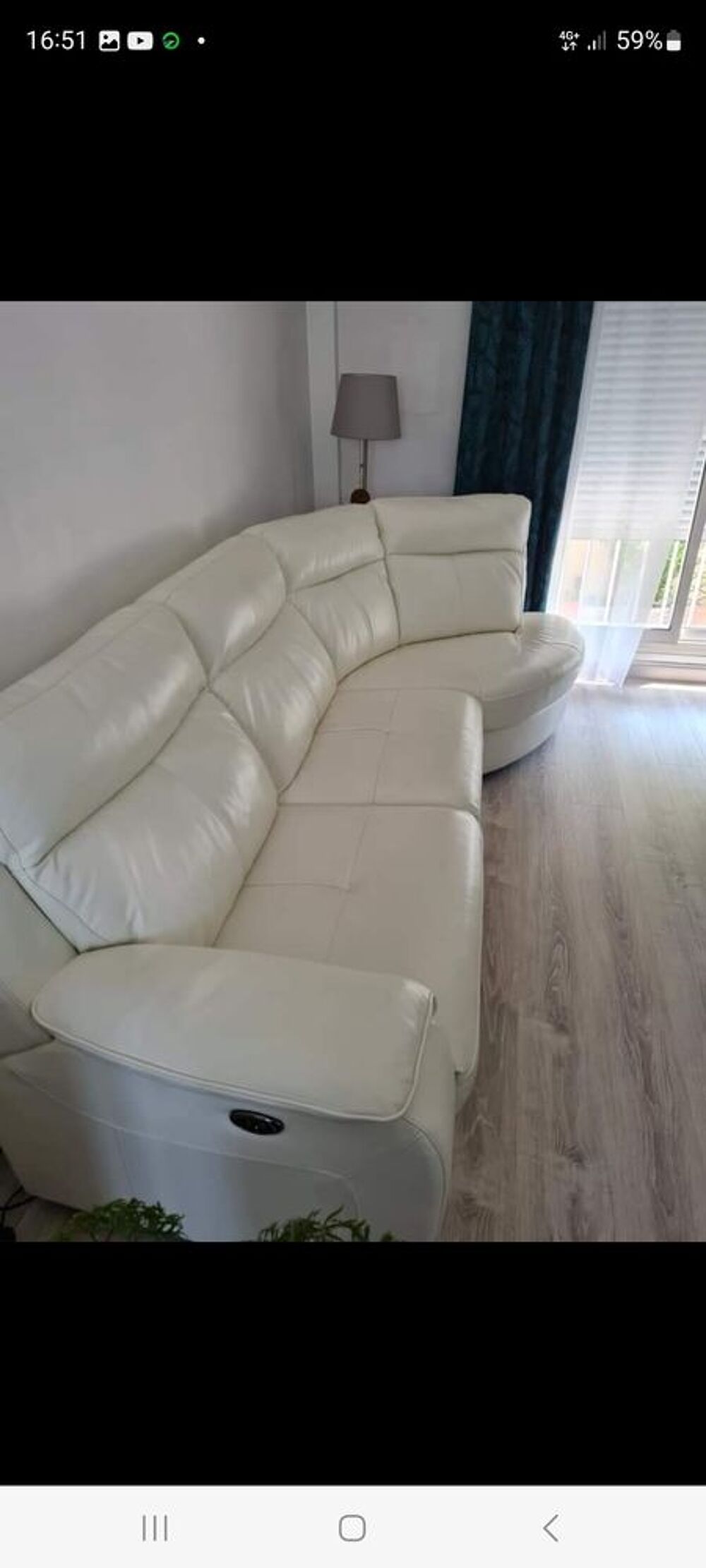 &Ccedil;anape d'angle en cuir avec fonction relax Meubles
