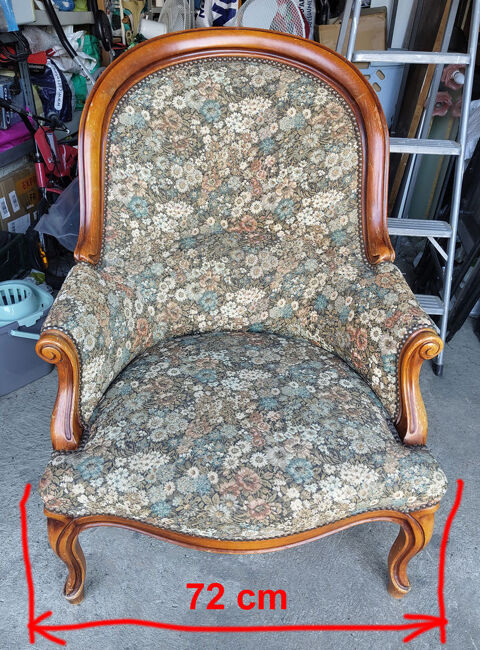 Fauteuil Style Louis XV bois et velours 34.99 Villeurbanne (69)