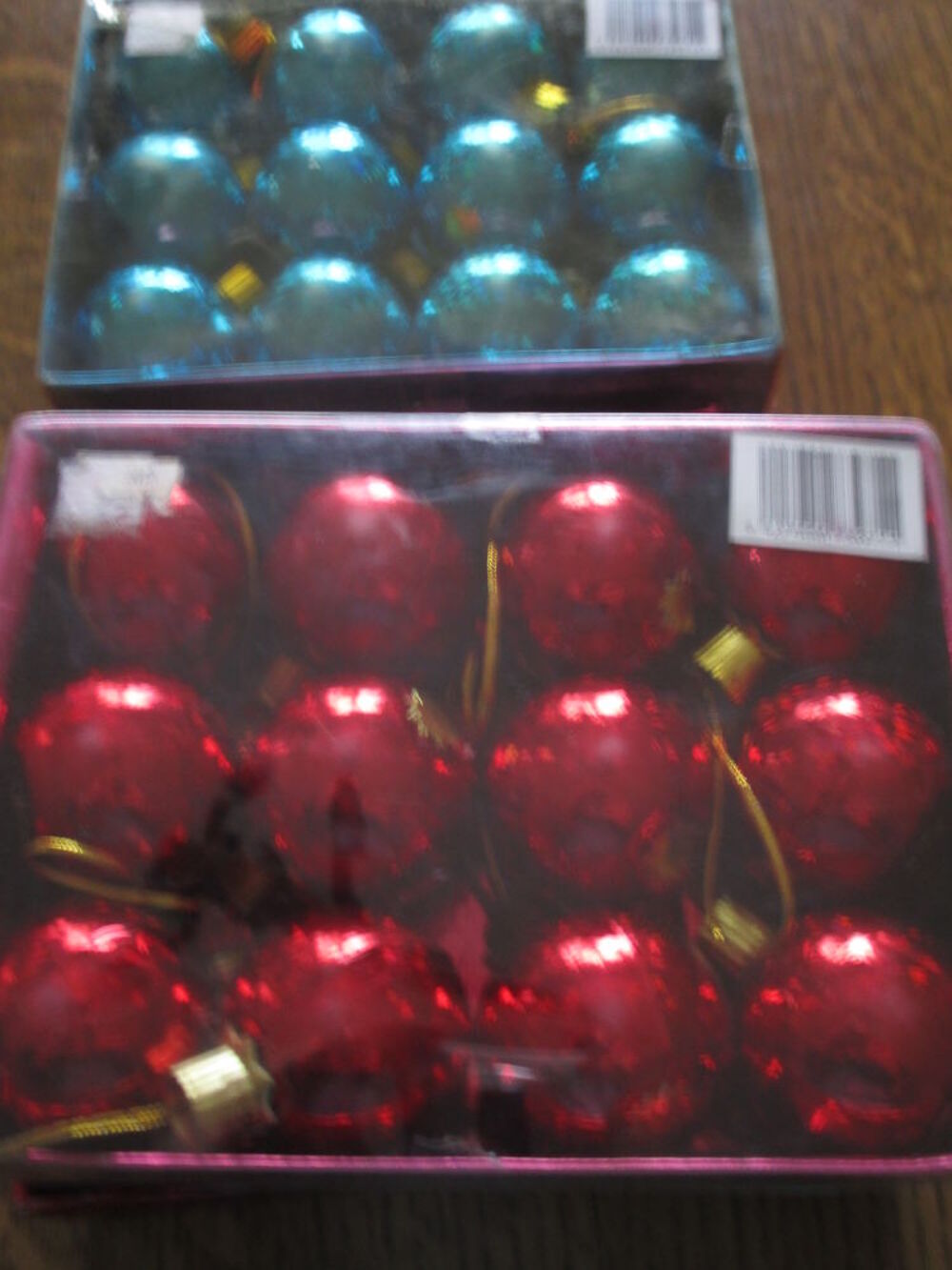 29 boules de no&euml;l rouge ou bleue Décoration