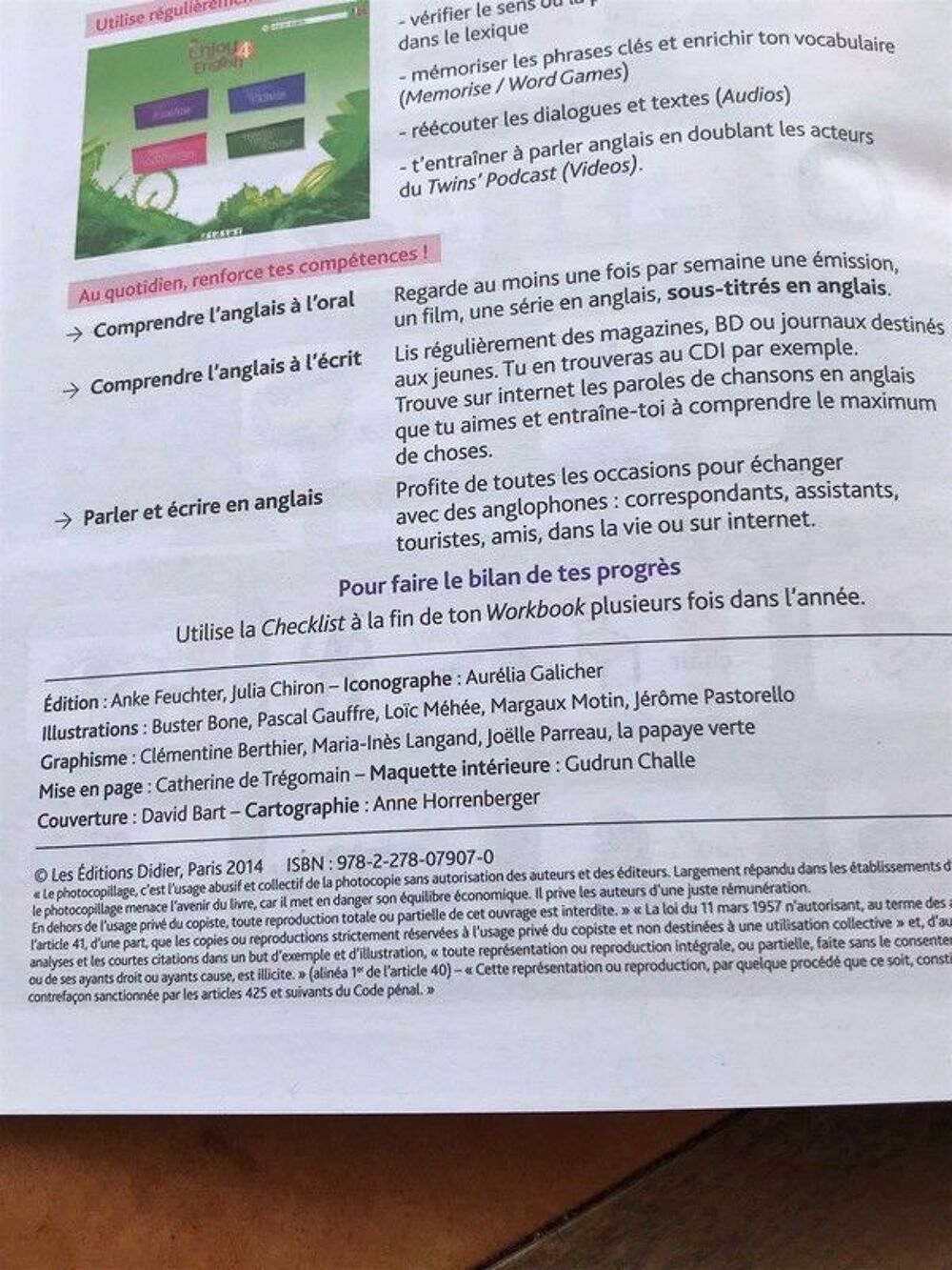 Workbook Anglais New Enjoy English 4&egrave;me Livres et BD