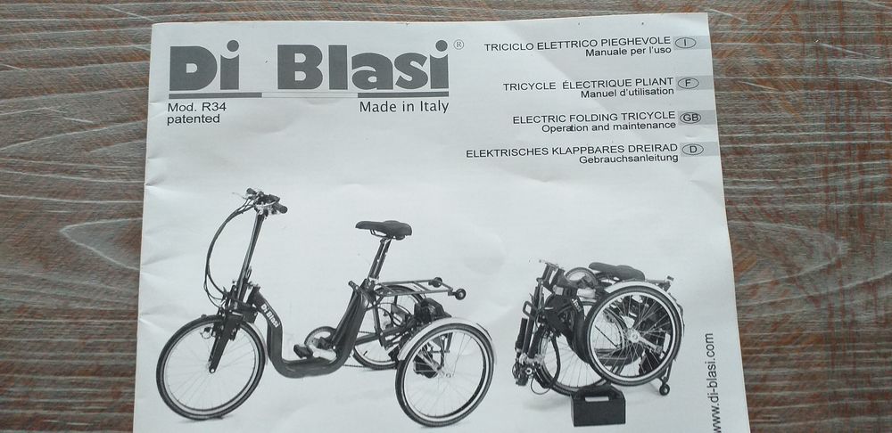 Tricycle adulte &eacute;lectrique pliant Sports