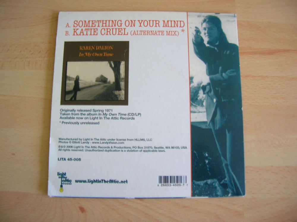45 TOURS KAREN DALTON Something on your mind CD et vinyles