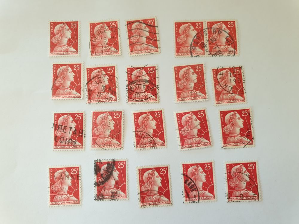 Timbre France 1955 Marianne de Muller 25 F lot 0..40 euro 