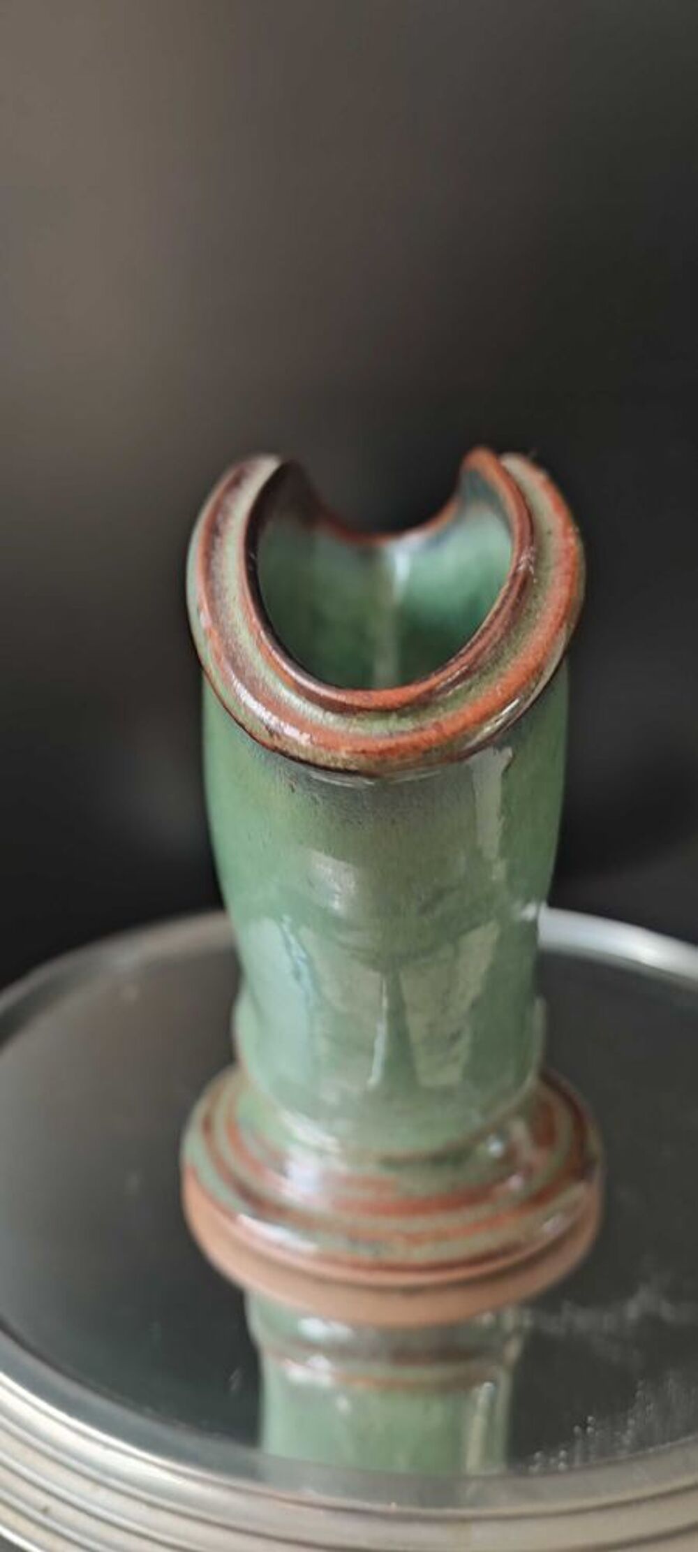 Vase jardini&egrave;re sign&eacute; Prud'homme atelier "Au Gr&eacute; du Vent" 