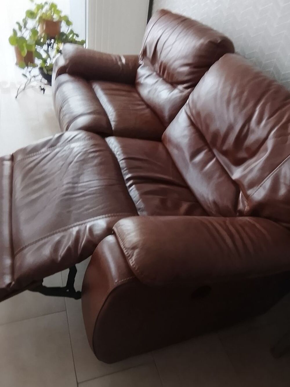 banquette relax en cuir de vachette 
Meubles